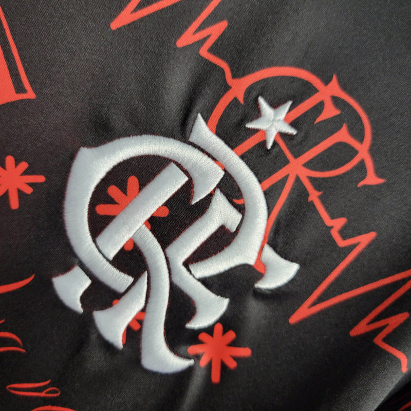 Camisa Oficial do CR Flamengo 22/23 Pré Jogo - Completa com Patrocínio