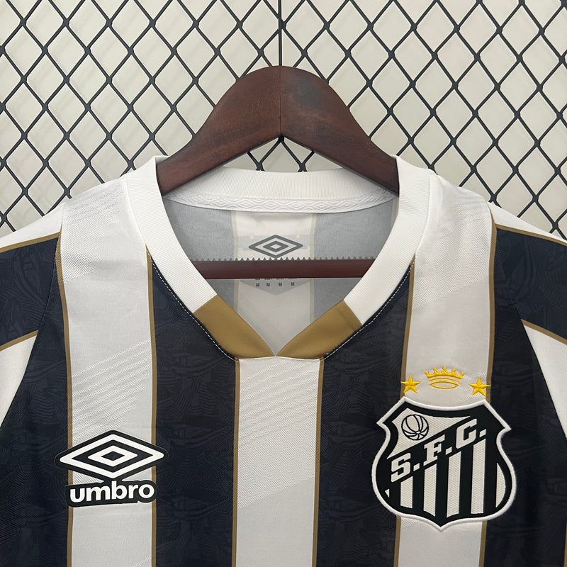 Camisa Oficial do Santos 24/25 Versão Torcedor - Completa com Patrócinios