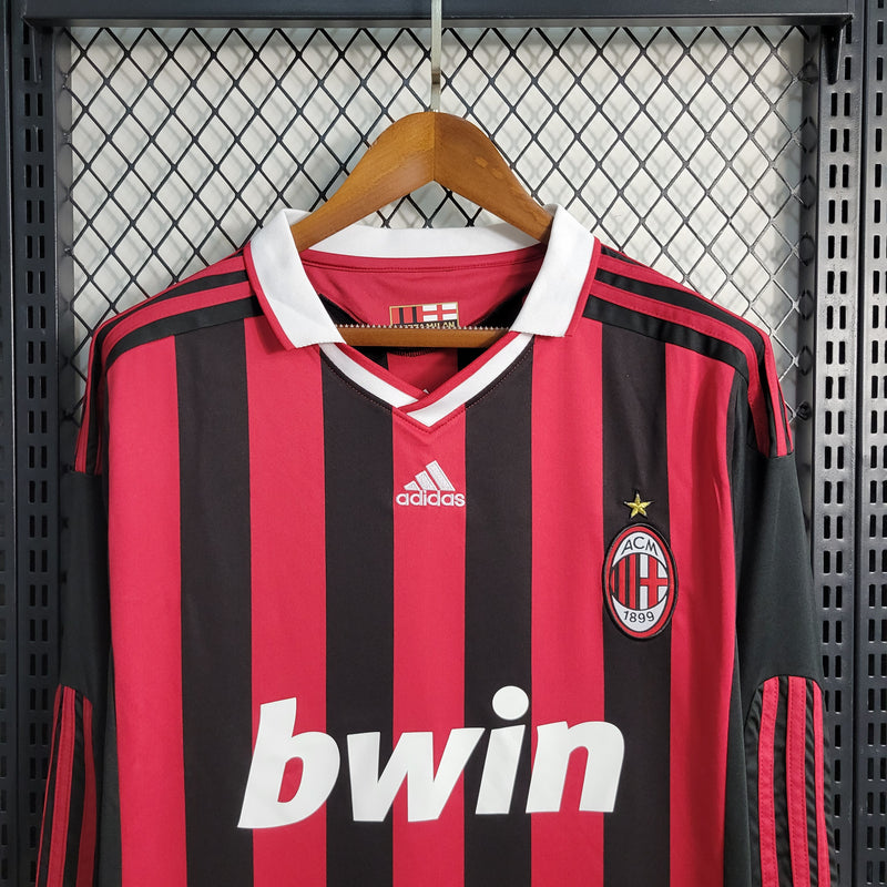 Camisa Retrô do Milan 2009/2010 - Manga Longa
