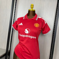 Camisa l Feminina Oficial do Manchester United 26/27 - Baby Look