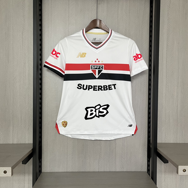 Camisa Feminina Oficial do São Paulo 25/26 Baby Look - Completa com Patrocínios