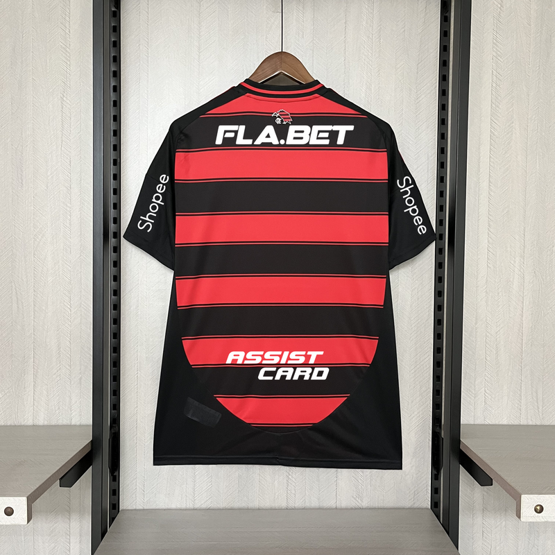 Camisa Oficial do CR Flamengo 25/26 - Completa com Patrocínios e Pacths