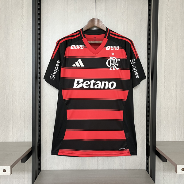 Camisa Oficial do CR Flamengo 25/26 Versão Torcedor - Completa com Patrocínios