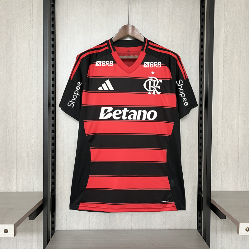 Camisa Oficial do CR Flamengo 25/26 Versão Torcedor - Completa com Patrocínios