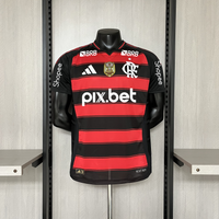 Camisa Oficial do CR Flamengo 25/26 Versão Jogador - Pacth Campeão e Completa com Patrocínios