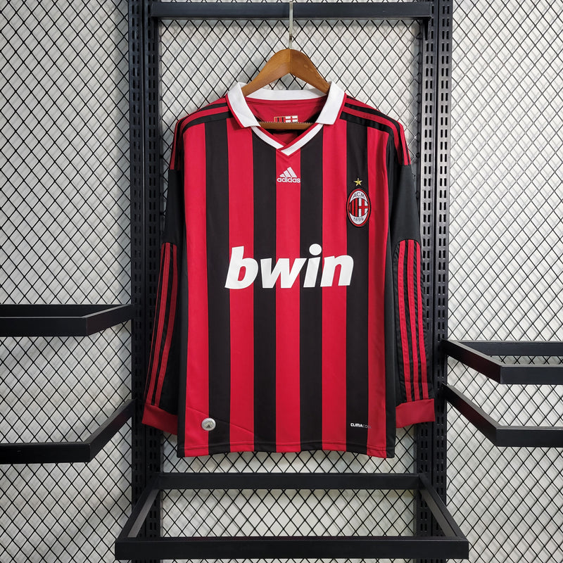 Camisa Retrô do Milan 2009/2010 - Manga Longa
