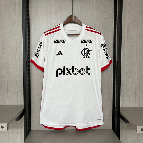 Camisa 2 Oficial do CR Flamengo 24/25 Versão Torcedor - Completa com Patrócinios