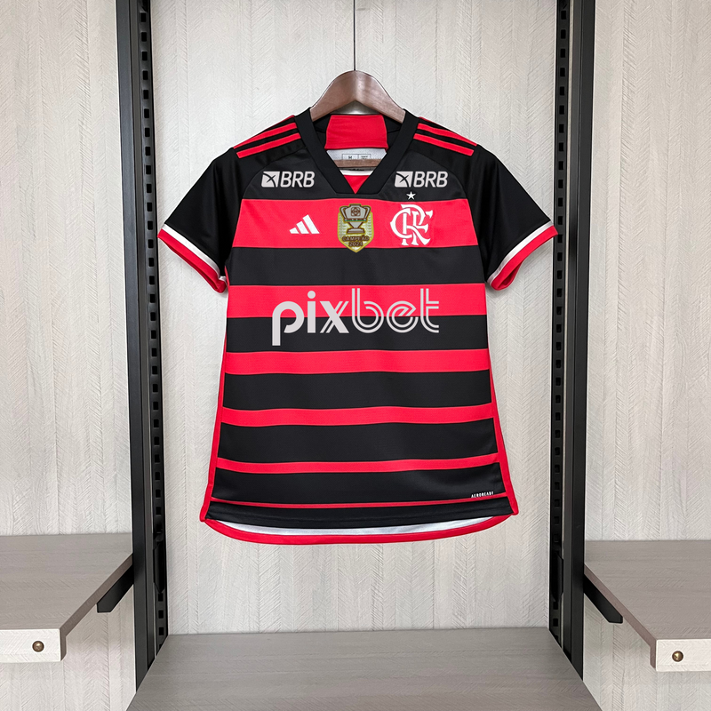 Camisa Feminina Oficial do CR Flamengo 24/25 Baby Look - Campeão da Copa do Brasil