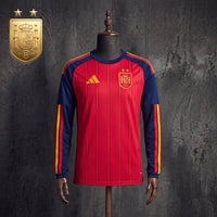 Camisa l Oficial da Espanha 26/27 Manga Longa - Bicampeã do Mundo