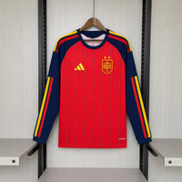 Camisa l Oficial da Espanha 26/27 Torcedor Manga Longa - Bicampeã do Mundo