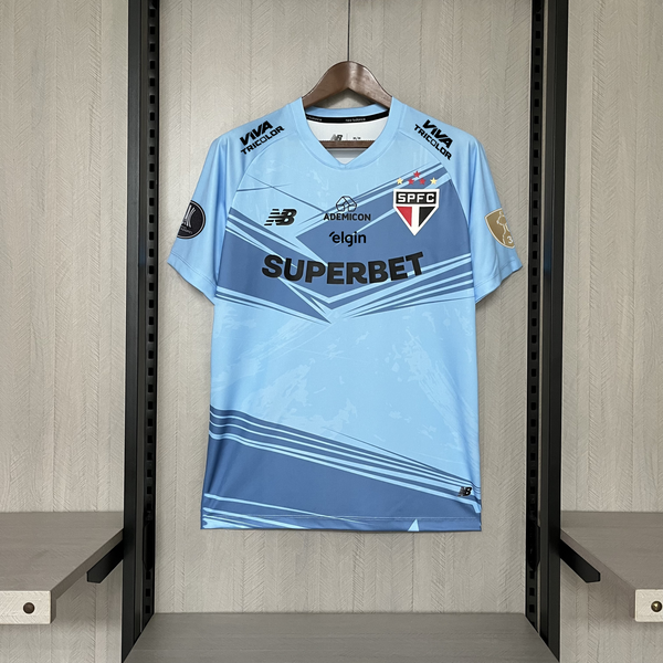 Camisa Oficial do São Paulo 25/26 Goleiro Completa com Patrocínios - Libertadores