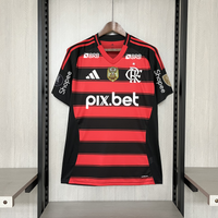 Camisa Oficial do CR Flamengo 25/26 - Completa com Patrocínios e Pacths