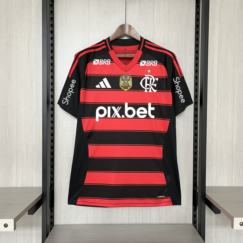 Camisa Oficial do CR Flamengo 25/26 - Pacth Campeão e Completa com Patrocínios