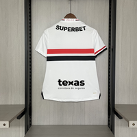 Camisa Feminina Oficial do São Paulo 25/26 Baby Look completa com Patrocínios - Libertadores