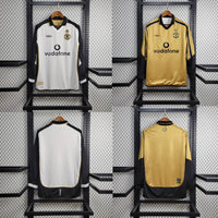 Camisa Retrô do Manchester United 2001/2002 Manga Longa - Dupla Face