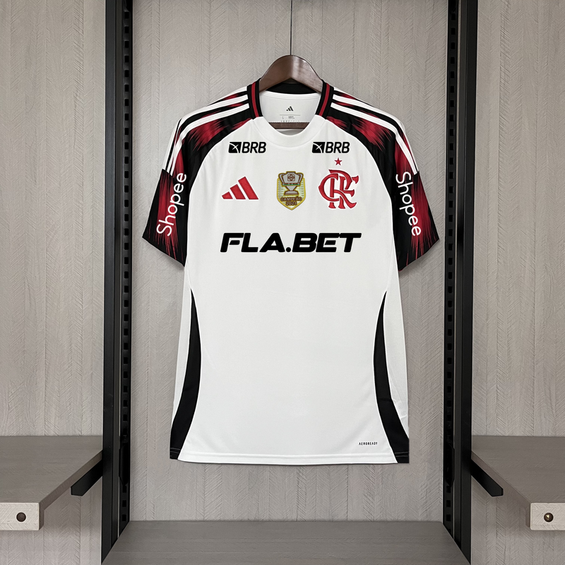 Camisa 2 Oficial do CR Flamengo 25/26 Versão Torcedor - Pacth Campeão e Completa com Patrocínios