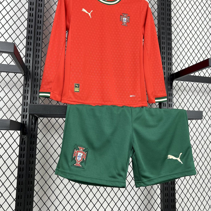 Conjunto Infantil Oficial de Portugal 25/26 - Kids Manga Longa