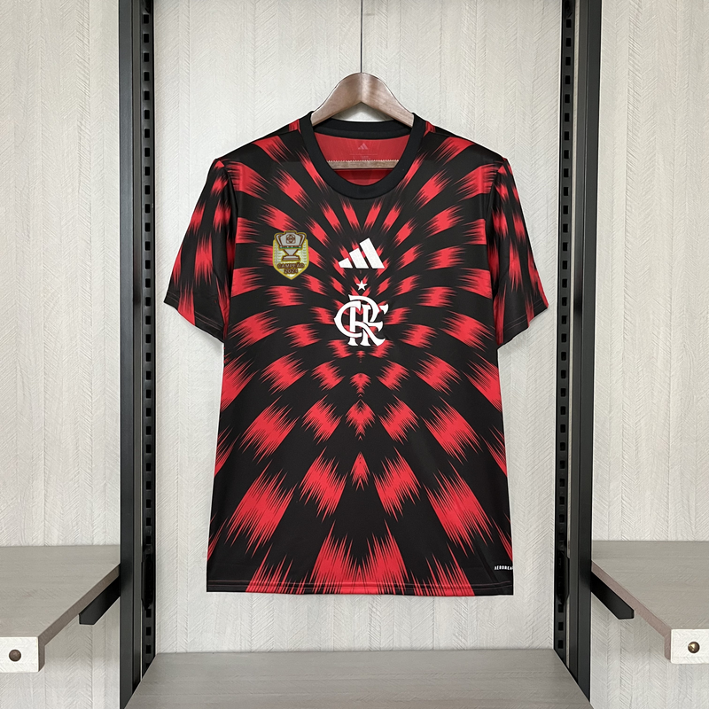 Camisa Oficial do CR Flamengo 25/26 Pré Jogo - Pacth Campeão