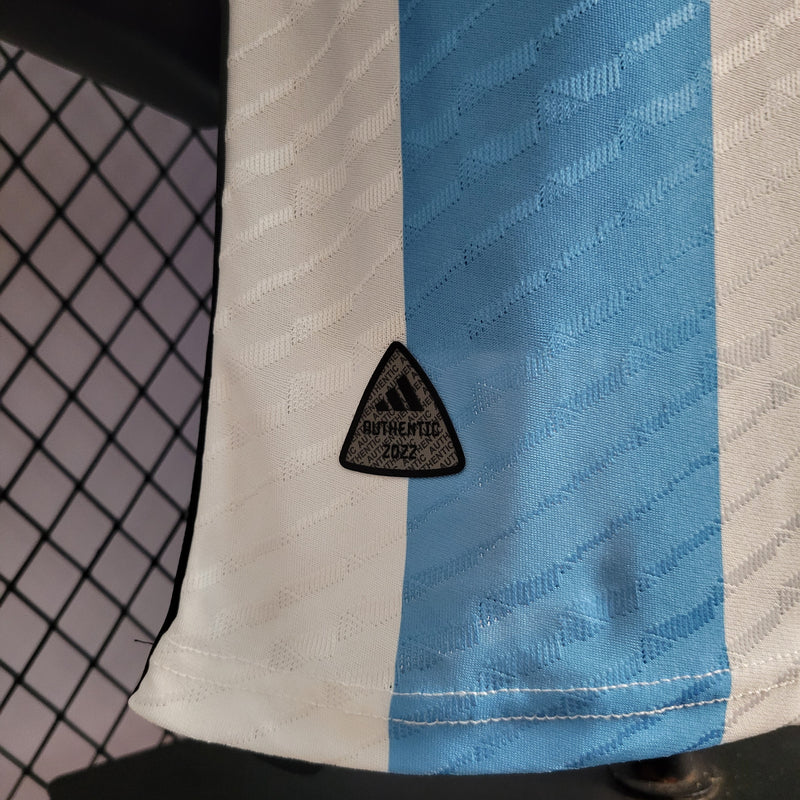 Camisa Oficial da Argentina 22/23 - Versão Jogador Completa com Pacths