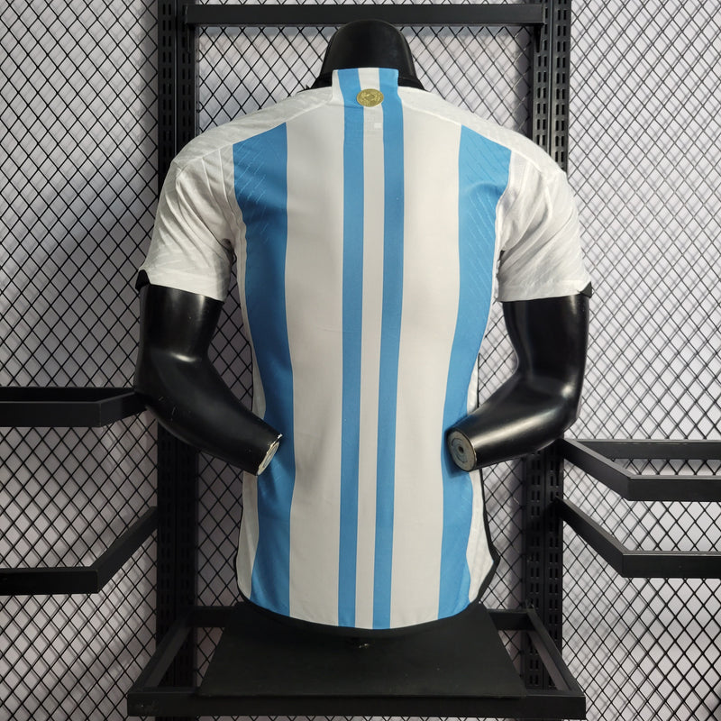 Camisa Oficial da Argentina 22/23 - Versão Jogador Completa com Pacths