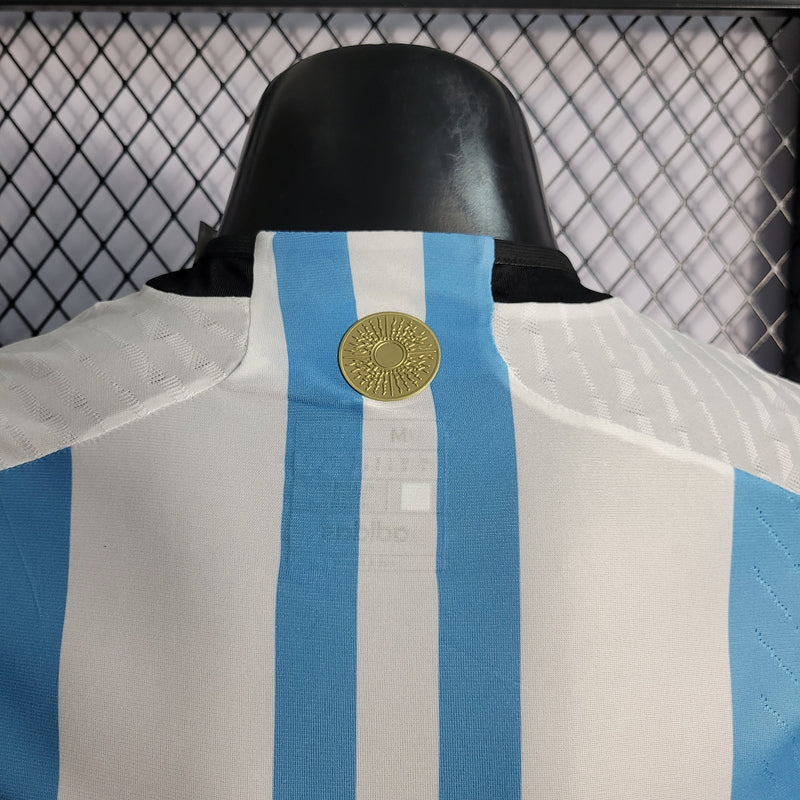 Camisa Oficial da Argentina 22/23 - Versão Jogador Completa com Pacths