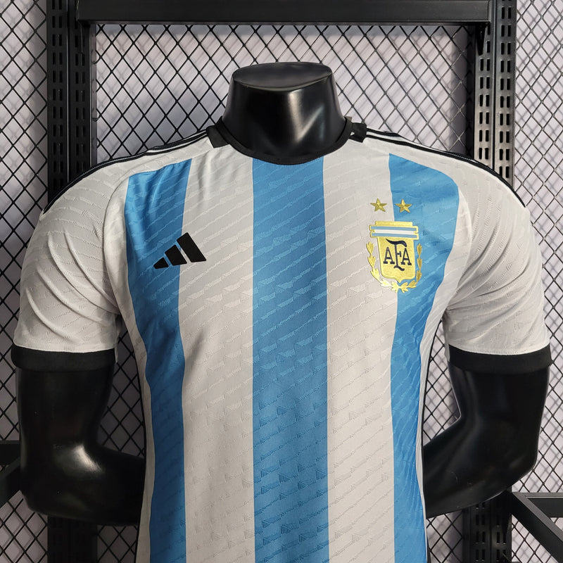 Camisa Oficial da Argentina 22/23 - Versão Jogador Completa com Pacths